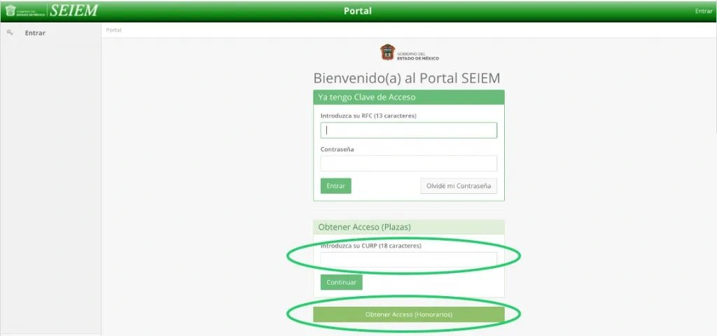 Botones de acceso en Mi Portal SEIEM según perfil SEP