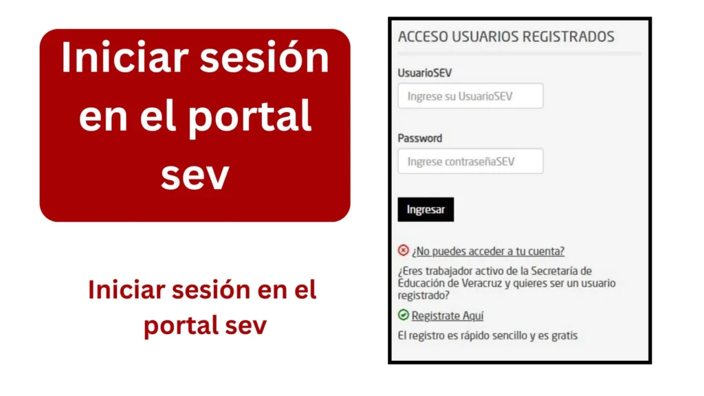 Iniciar sesión en el portal sev