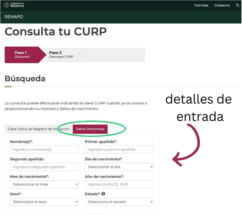 Obtener la CURP en línea